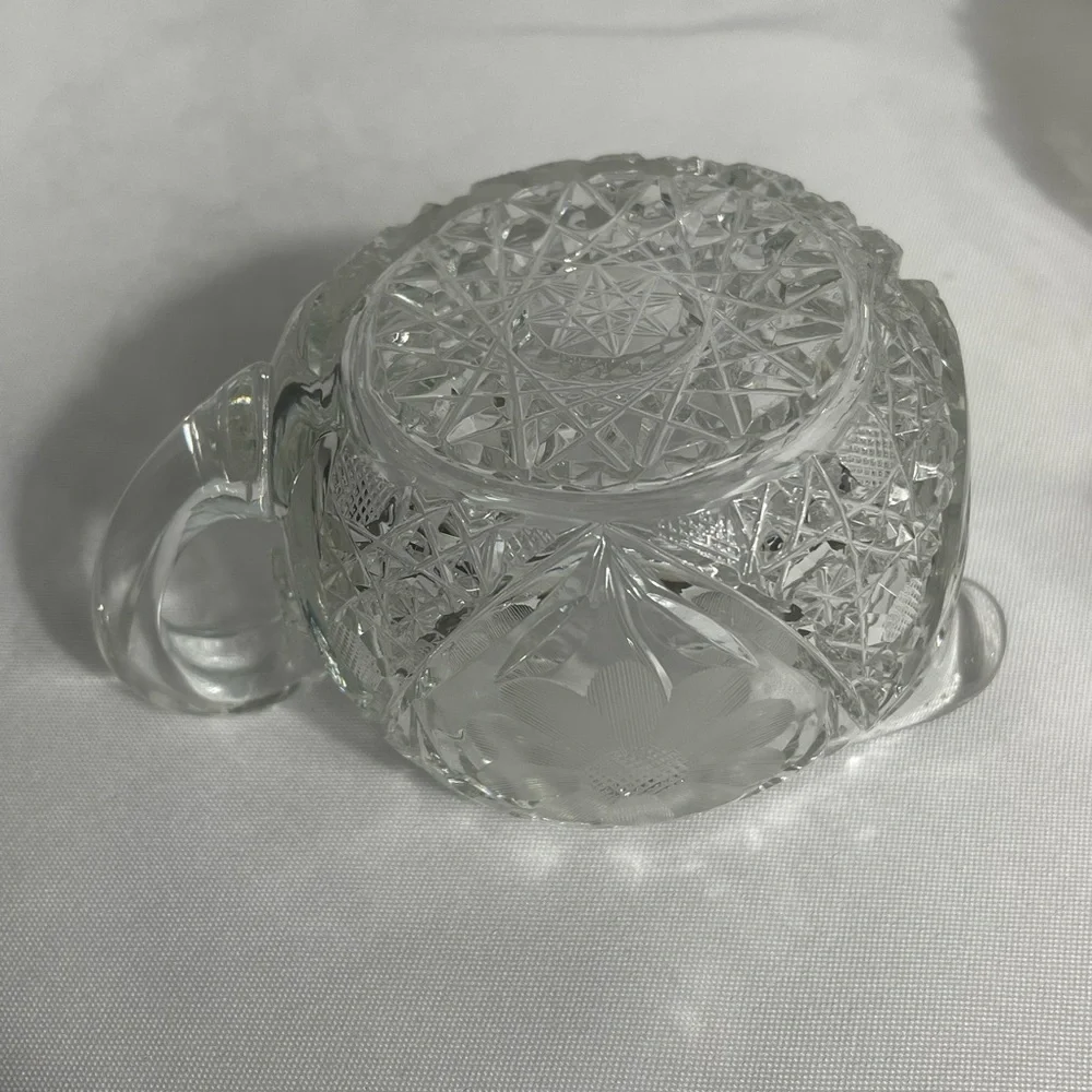 Antique American Brilliant Period Cut
Crystal Glass Sugar & Creamer Set
W/Dish - Picture 9 of 14